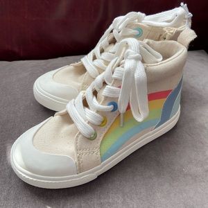 Cat and Jack rainbow high top girls tennis shoes size 9 (little girls).